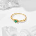 May Emerald Gemstone 925 Sterling Silver Gold Plated CZ Zircon Star Ring 4