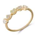 Birthstone October 925 Sterling Silver Gold Plated Multi Color Labradorite Opal Topaz Prehnite Irregular Crystal Ring 1