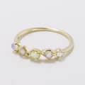 Birthstone October 925 Sterling Silver Gold Plated Multi Color Labradorite Opal Topaz Prehnite Irregular Crystal Ring 2