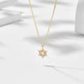 Birthstone October Opal 925 Sterling Silver Gold Plated Retro Natural 2 Star Necklace 6