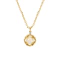 Birthstone October Opal 925 Sterling Silver Gold Plated Vintage Stripes Hollow GTC Certified Necklace 1