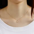 Birthstone October Opal 925 Sterling Silver Gold Plated Vintage Stripes Hollow GTC Certified Necklace 3