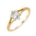 Birthstone November Topaz 925 Sterling Silver Gold Plated Cz Zircon Geometric Rhombus Ring 1