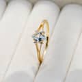Birthstone November Topaz 925 Sterling Silver Gold Plated Cz Zircon Geometric Rhombus Ring 4