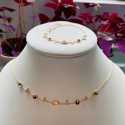 Birthstone November Topaz 925 Sterling Silver Gold Plated CZ Zircon Vintage GTC Certified Colourful Rainbow Bracelet detail 3