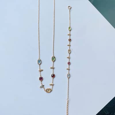 Birthstone November Topaz 925 Sterling Silver Gold Plated CZ Zircon Vintage GTC Certified Colourful Rainbow Bracelet detail 6