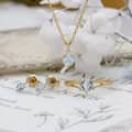 Birthstone November Topaz 925 Sterling Silver Gold Plated Geometric Rhombus Necklace 2