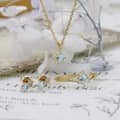 Birthstone November Topaz 925 Sterling Silver Gold Plated Geometric Rhombus Necklace 3