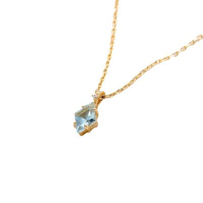 Birthstone November Topaz 925 Sterling Silver Gold Plated Geometric Rhombus Necklace detail 5
