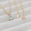 Birthstone November Topaz 925 Sterling Silver Gold Plated Geometric Rhombus Necklace 6