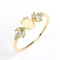 Birthstone October Opal 925 Sterling Silver Gold Plated Cz Zircon Ring 1