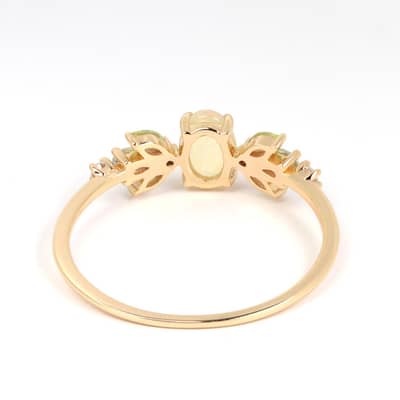 Birthstone October Opal 925 Sterling Silver Gold Plated Cz Zircon Ring detail 3
