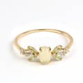 Birthstone October Opal 925 Sterling Silver Gold Plated Cz Zircon Ring 5