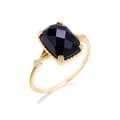 Agate 925 Sterling Silver Gold Plated Geometric Square Ring 1