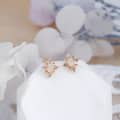 Birthstone October 925 Sterling Silver Gold Plated CZ Zircon Opal Stud Earrings Vintage Geometric 4