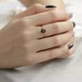 Agate 925 Sterling Silver Gold Plated Flower Star Crystal Ring 3