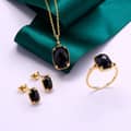 Agate 925 Sterling Silver Gold Plated Geometric Square Necklace 3