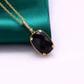 Agate 925 Sterling Silver Gold Plated Geometric Square Necklace 4