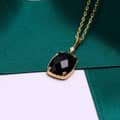 Agate 925 Sterling Silver Gold Plated Geometric Square Necklace 5