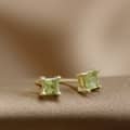 Birthstone November Topaz 925 Sterling Silver Gold Plated Vintage Geometric Square Earrings 5