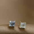 Birthstone November Topaz 925 Sterling Silver Gold Plated Vintage Geometric Square Earrings 6