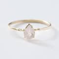 Rose Quartz 925 Sterling Silver Gold Plated Geometric Drop Ring 1