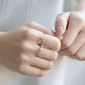 Rose Quartz 925 Sterling Silver Gold Plated Geometric Drop Ring 3