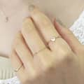 Rose Quartz 925 Sterling Silver Gold Plated Geometric Drop Ring 4