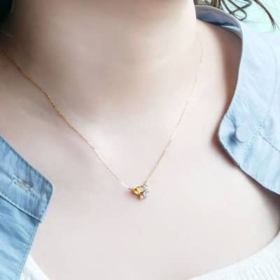 Vintage Style GTC Certified 925 Sterling Silver Gold Plated Flower Pendant Necklace detail 3