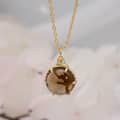 Tea-Coloured Citrine 925 Sterling Silver Gold Plated Cute Cat Necklace 2