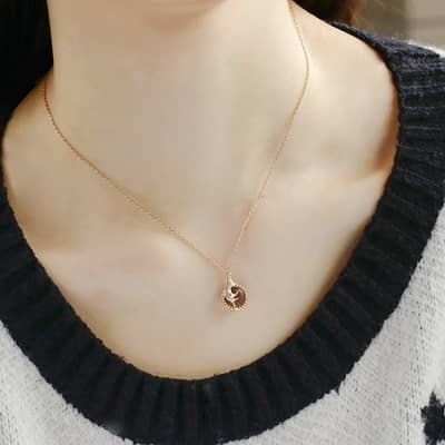 Tea-Coloured Citrine 925 Sterling Silver Gold Plated Cute Cat Necklace detail 4