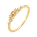 Citrine 925 Sterling Silver Gold Plated Cz Zircon Ring 1