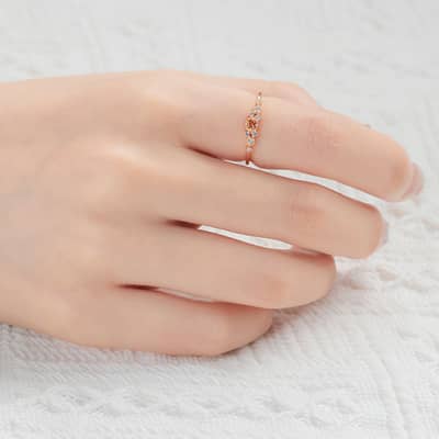 Citrine 925 Sterling Silver Gold Plated Cz Zircon Ring detail 6