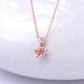 Rose Quartz 925 Sterling Silver Gold Plated Cz Zircon Star Necklace 3