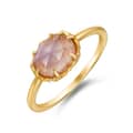 Labradorite 925 Sterling Silver Gold Plated Simple Gems Geometric Ring 1