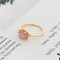 Labradorite 925 Sterling Silver Gold Plated Simple Gems Geometric Ring 5
