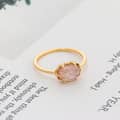 Labradorite 925 Sterling Silver Gold Plated Simple Gems Geometric Ring 6