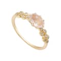 Vintage GTC Certified Rose Quartz 925 Sterling Silver Gold Plated CZ Zircon Ring 1