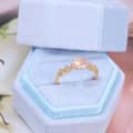 Vintage GTC Certified Rose Quartz 925 Sterling Silver Gold Plated CZ Zircon Ring 2