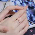 Vintage GTC Certified Rose Quartz 925 Sterling Silver Gold Plated CZ Zircon Ring 3