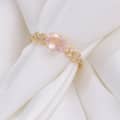 Vintage GTC Certified Rose Quartz 925 Sterling Silver Gold Plated CZ Zircon Ring 5