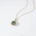 Malachite 925 Sterling Silver Gold Plated Geometric Round Necklace 3