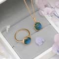 Malachite 925 Sterling Silver Gold Plated Geometric Round Necklace 4