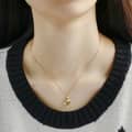 Lemon Quartz Gemstone 925 Sterling Silver Gold Plated Cute Cat Necklace 2