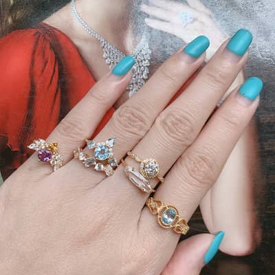 Rock Crystal Gemstone 925 Sterling Silver Gold Plated Geometric Rhombus Ring detail 6