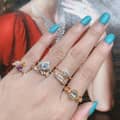 Rock Crystal Gemstone 925 Sterling Silver Gold Plated Geometric Rhombus Ring 6