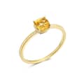 Vintage 925 Sterling Silver Gold Plated Geometric Square Gemstone Ring with GTC Certification 1