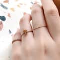 Vintage 925 Sterling Silver Gold Plated Geometric Square Gemstone Ring with GTC Certification 2