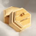 Vintage 925 Sterling Silver Gold Plated Geometric Square Gemstone Ring with GTC Certification 4