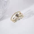 Tea-Coloured Citrine 925 Sterling Silver Gold Plated Geometric Triangle Ring 3